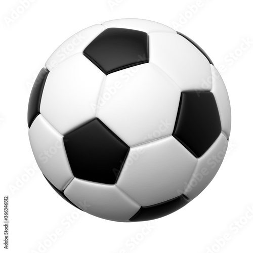 Soccer ball isolated on white 3d rendering