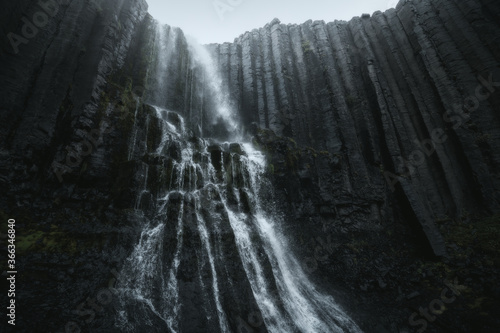 Fototapeta Naklejka Na Ścianę i Meble -  Studlafoss waterfall with basalt columns in East Iceland