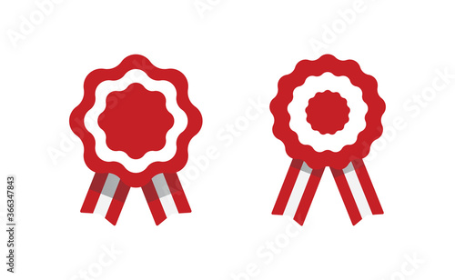 Peruvian cockade vector illustration. National symbol with Peru flag colors. Red and white rosette ribbon. photo