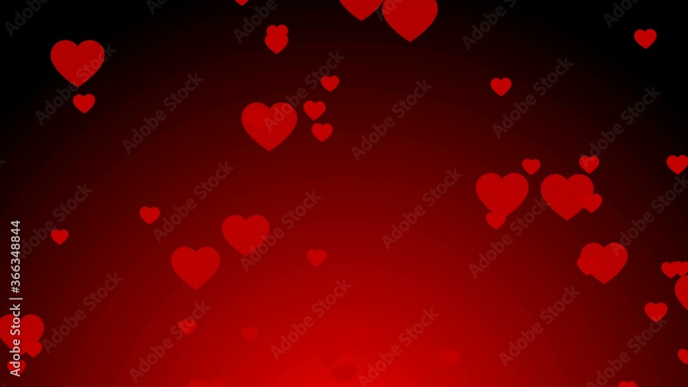Valentine's Day red hearts fly up on red and black background. Love 4k motion video Valentine's Day red hearts fly up on red and black background. Love 4k motion video