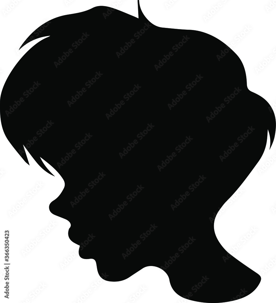 Teenager boy and girl head silhouettes design 