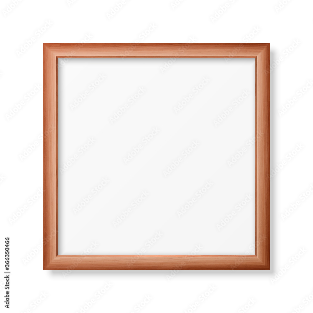 Vector 3d Realistic Square Brown Wooden Simple Modern Frame Icon Closeup Isolated on White Background. It can be used for presentations. Design Template for Mockup, Front View Vector 3d Realistic Square Brown Wooden Simple Modern Frame Icon Closeup Isolated on White Background. It can be used for presentations. Design Template for Mockup, Front View