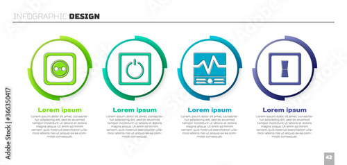 Set Electrical outlet, Electric light switch, Electrical measuring instruments and Electric light switch. Business infographic template. Vector.