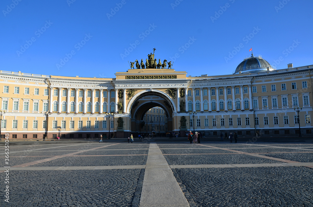 Fototapeta premium Paving stones on the Palace Square of St. Petersburg