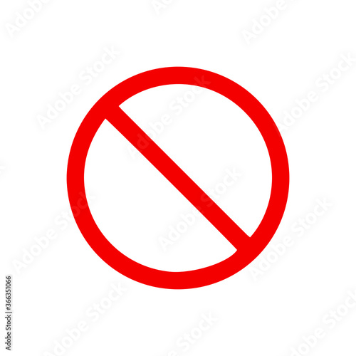 vector illusion icon of prohibited Prohibited with red circle and glyph icon