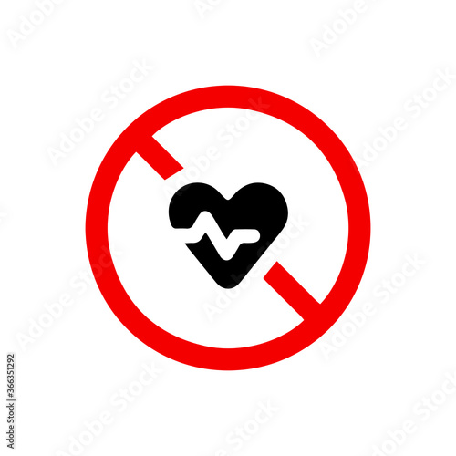 Free Download vector illusion icon of prohibited Heart rate with red circle and glyph icon - GFXLoad