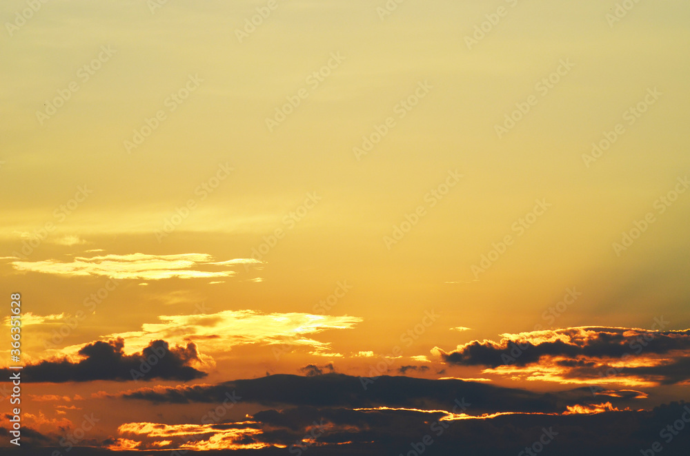 Fototapeta premium Sunset golden sky ,nature photo 
