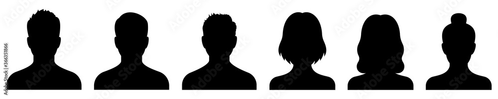 Avatar icon. Profile icons set. Male and female avatars. Vector