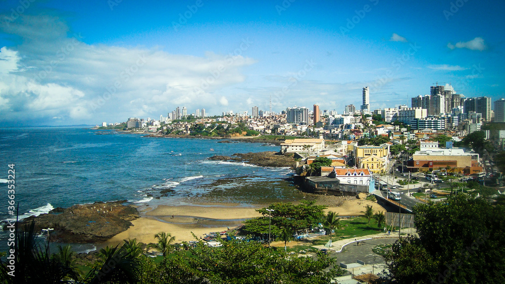 Coastline and skyline of Salvador, Bahia, Brazil
