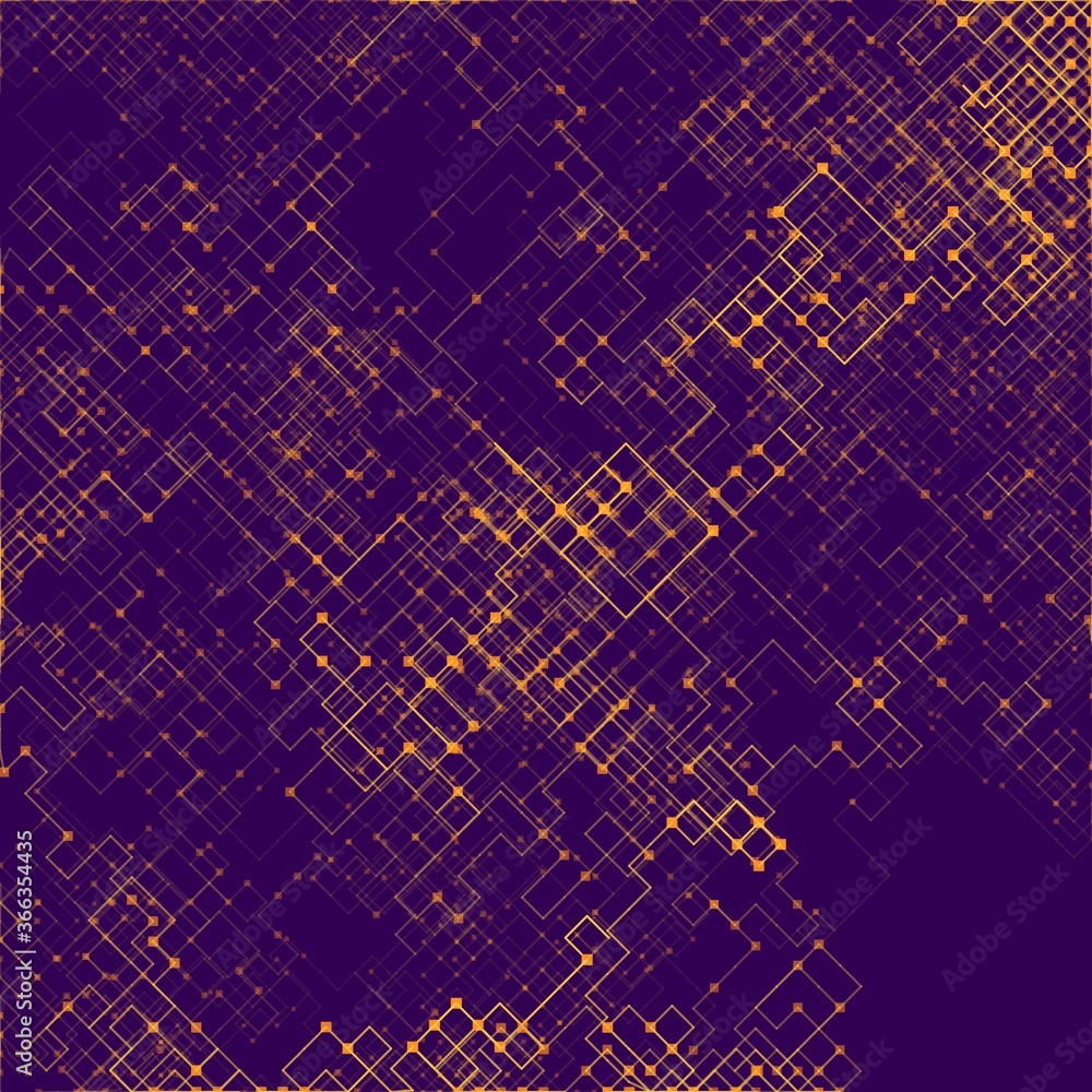 Abstract composition of fading lines and dots. Stranger walker modeling. Generative art.