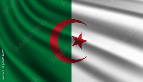 Flag of Algeria background template.