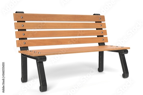 3d illustration of a park bench
