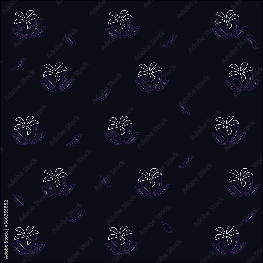 Fototapeta premium pattern with flowers in dark purple tones
