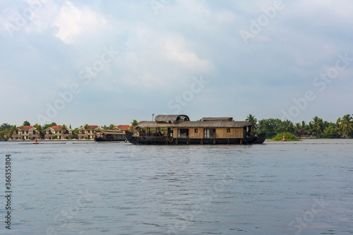 Houseboat in the backwater of Alleppey, Kerala