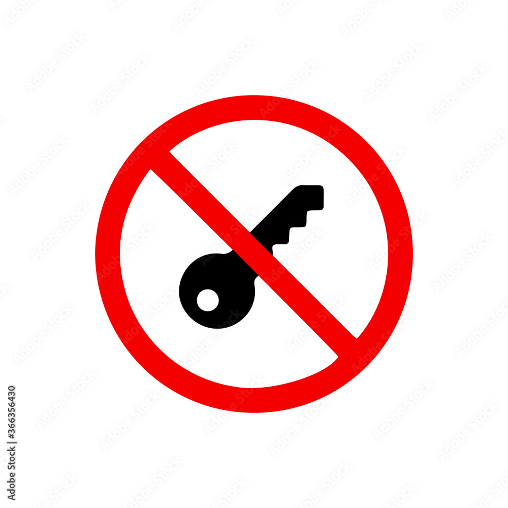 vector illusion icon of prohibited Key with red circle on glyph icon vector illusion icon of prohibited Key with red circle on glyph icon