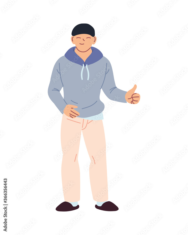 Obraz premium asian man cartoon vector design