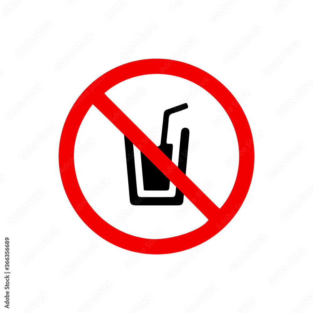 vector illusion icon of prohibited Drink with red circle on glyph icon vector illusion icon of prohibited Drink with red circle on glyph icon