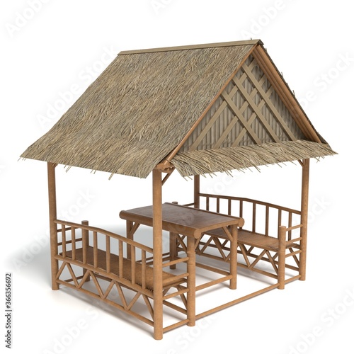 3d illustration of a beach hut © Abrams Studios