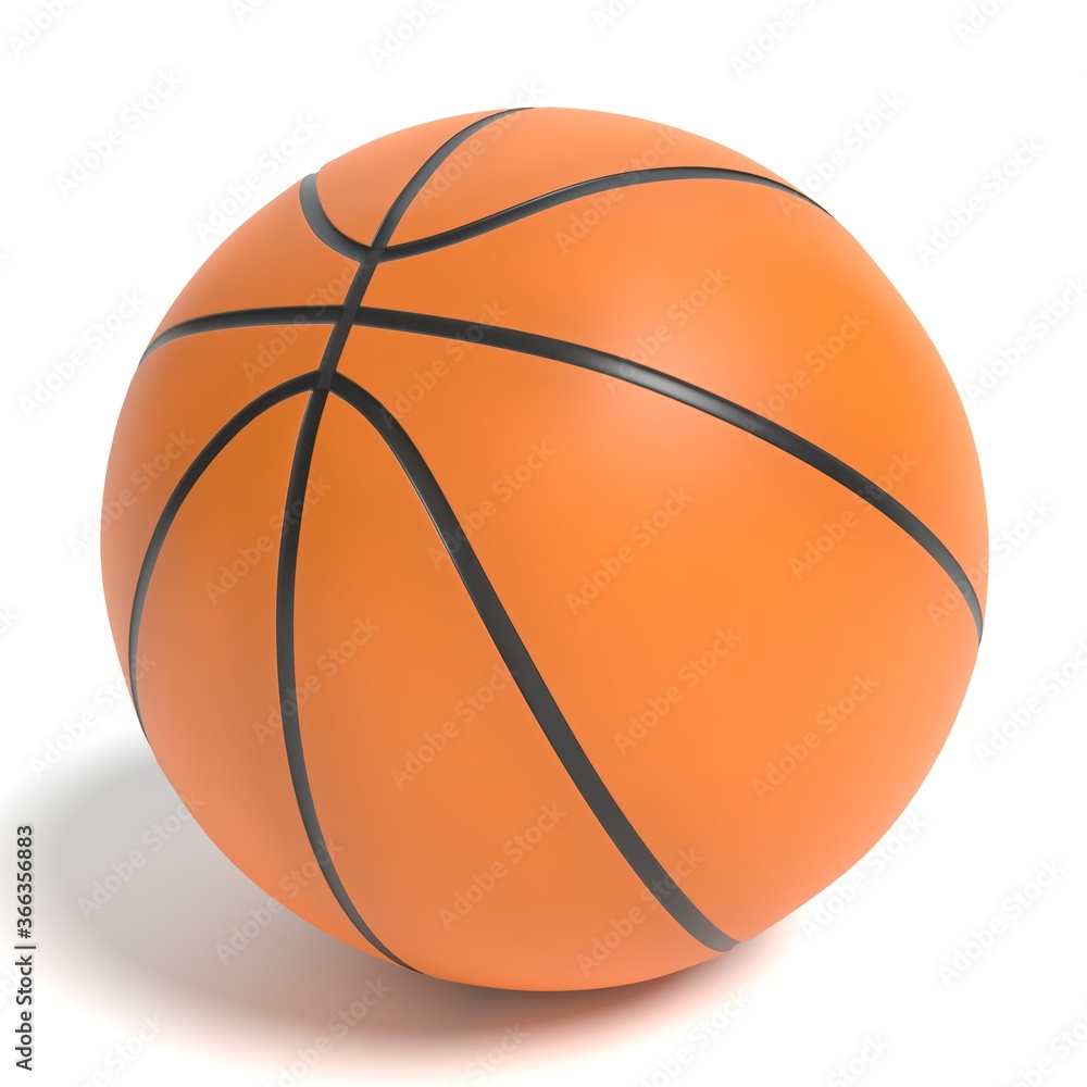3d illustration of a cartoon basketball