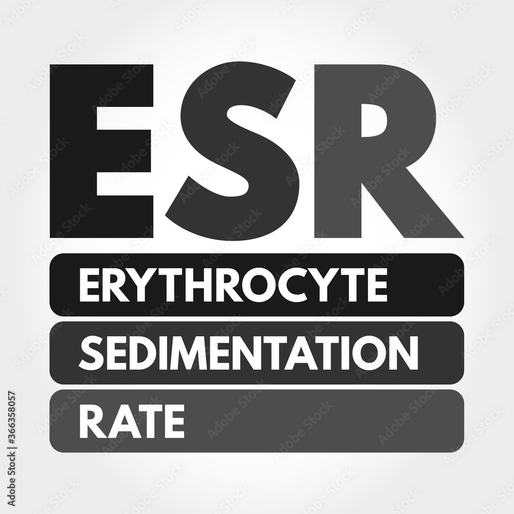 ESR - Erythrocyte Sedimentation Rate acronym, concept background ESR - Erythrocyte Sedimentation Rate acronym, concept background
