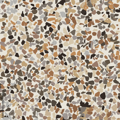 Terrazzo Vector Seamless Pattern, Stone Flooring, Texture Background