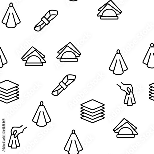 Napkin Hygiene Paper Vector Seamless Pattern Thin Line Illustration