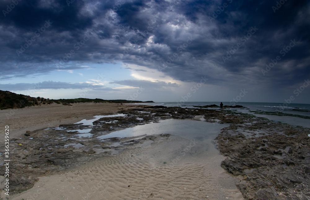 Dramatic storm on a mediterranean sea beach Dramatic storm on a mediterranean sea beach