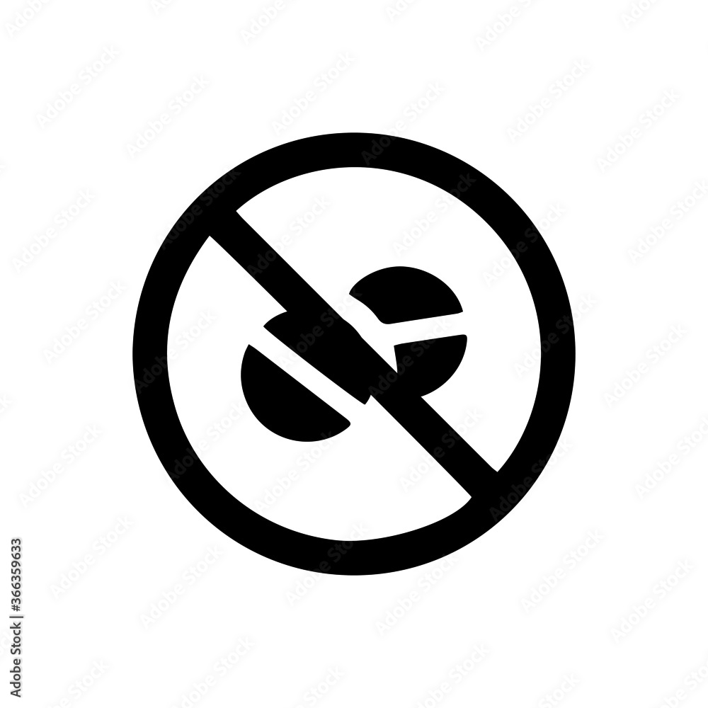 vector illusion icon of prohibited Madison with black circle on glyph icon vector illusion icon of prohibited Madison with black circle on glyph icon