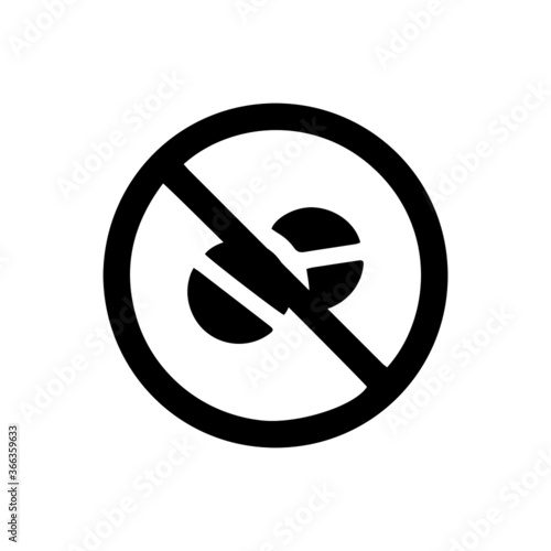 vector illusion icon of prohibited Madison with black circle on glyph icon