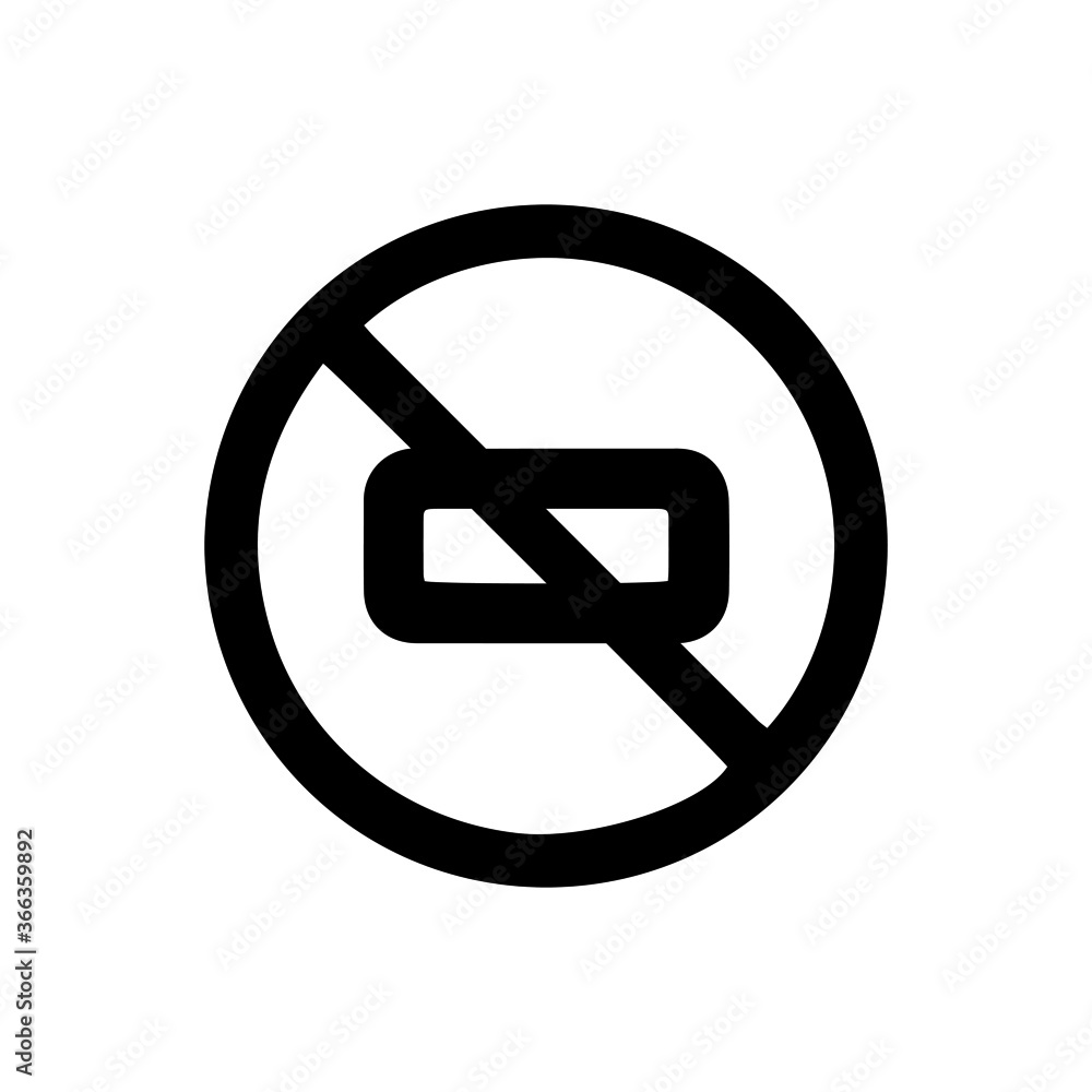 vector illusion icon of prohibited Stand with black circle on glyph icon vector illusion icon of prohibited Stand with black circle on glyph icon