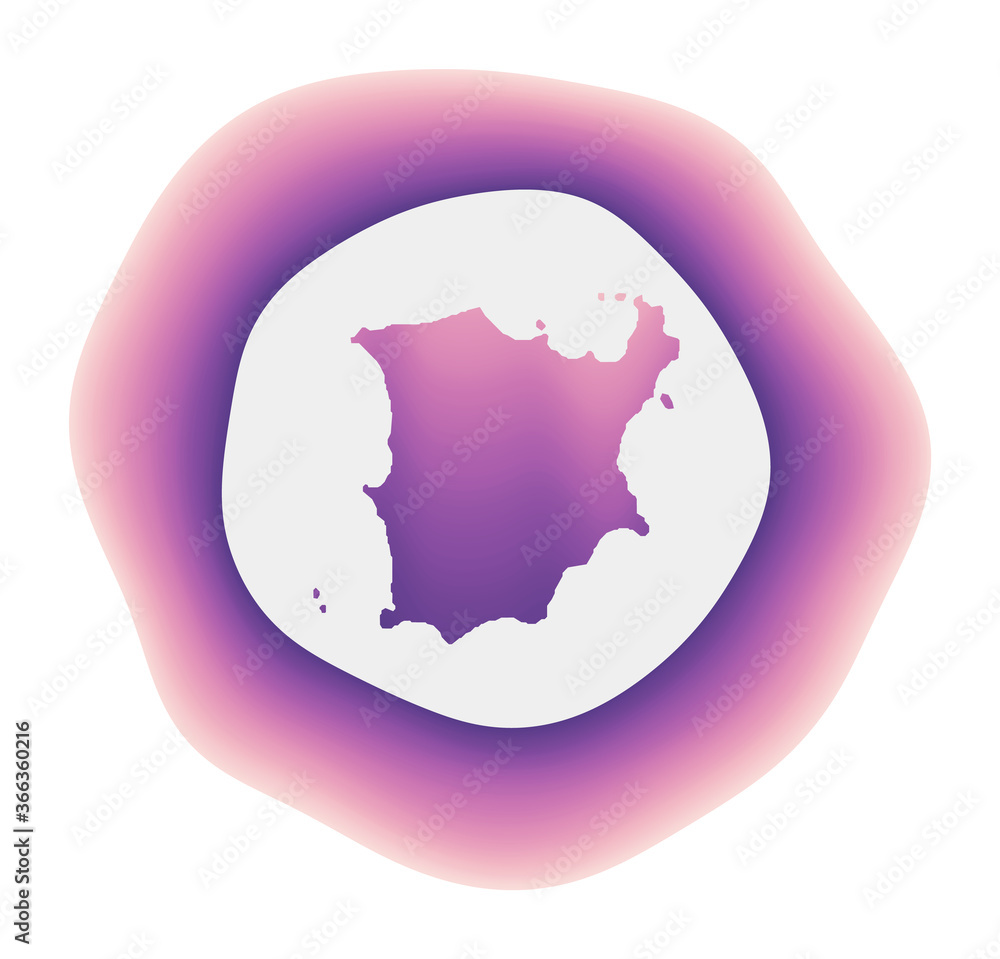 Ko Samui icon. Colorful gradient logo of the island. Purple red Ko Samui rounded sign with map for your design. Vector illustration.