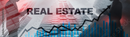 Real estate deal. Double exposure, business people cooperation concept. © Funtap