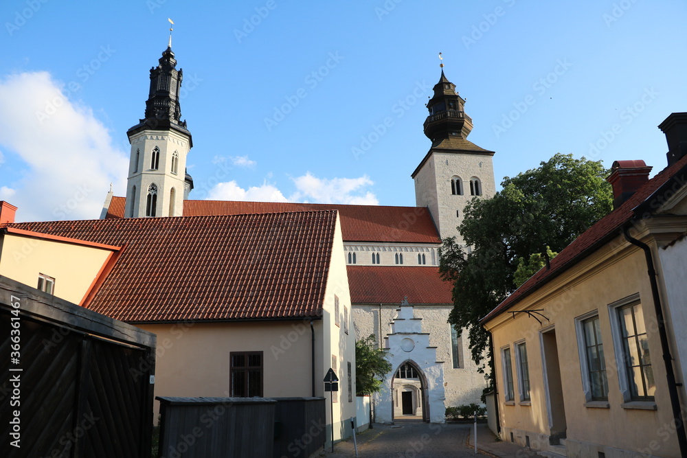 Way to Visby Cathedral in Visby on Gotland, Sweden