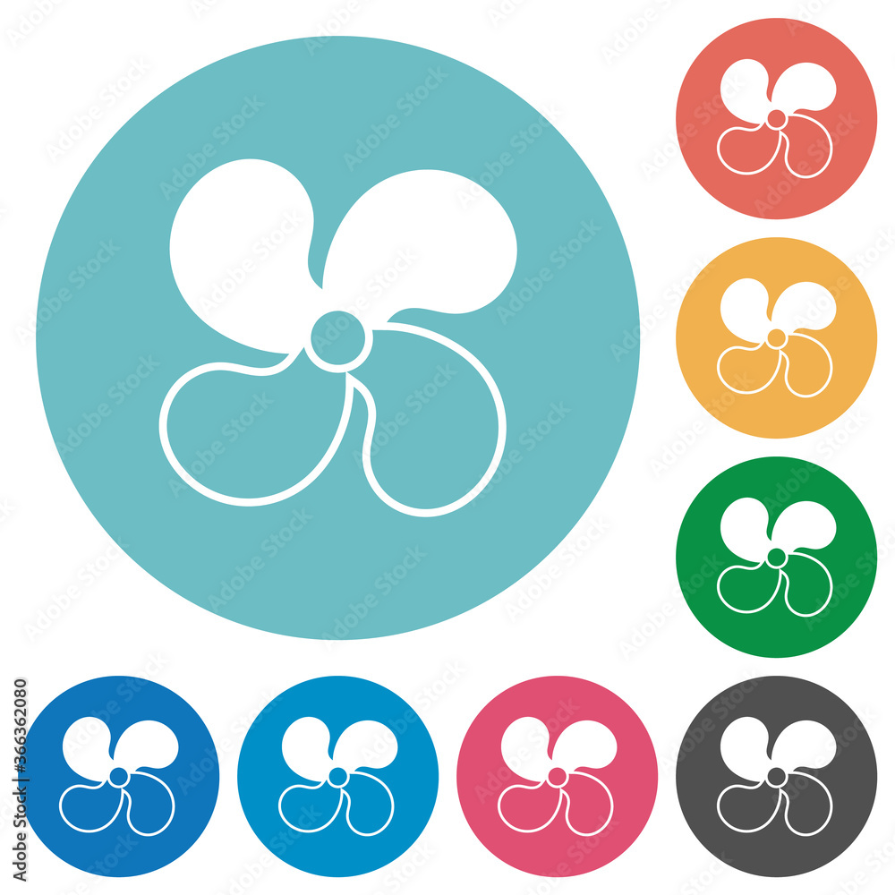 Fototapeta premium Car fan level 2 flat round icons