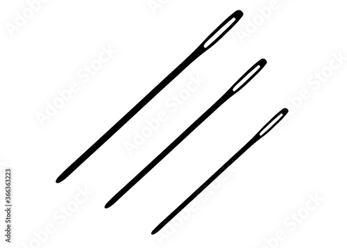 Needles in the set. Vector image.