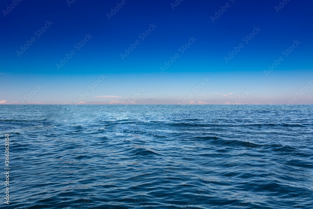 Sea and sky. The seascape is beautiful. Background image wallpaper.
