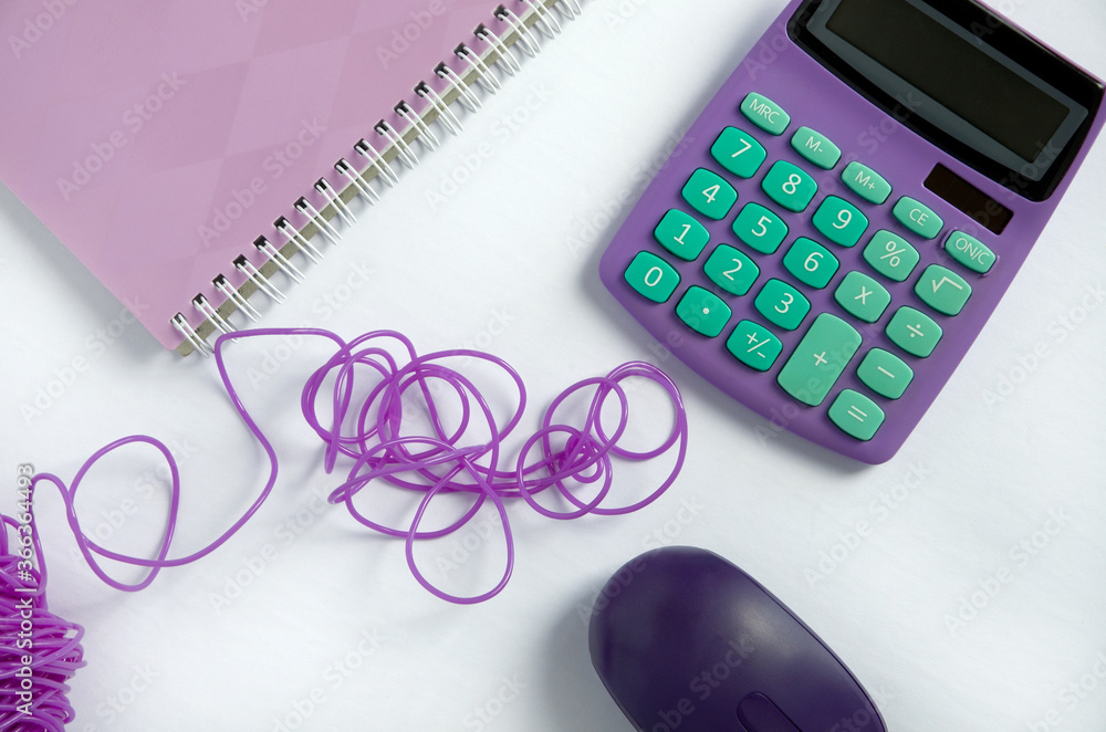 Color Purple Objects on White Background Color Purple Objects on White Background