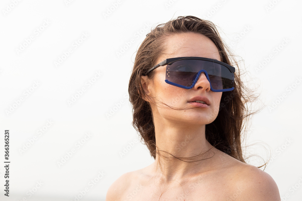 woman sunglass fashion accessories on beach modern model woman sunglass fashion accessories on beach modern model