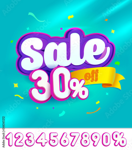 Sale banner design. Blue background. Vector illustration