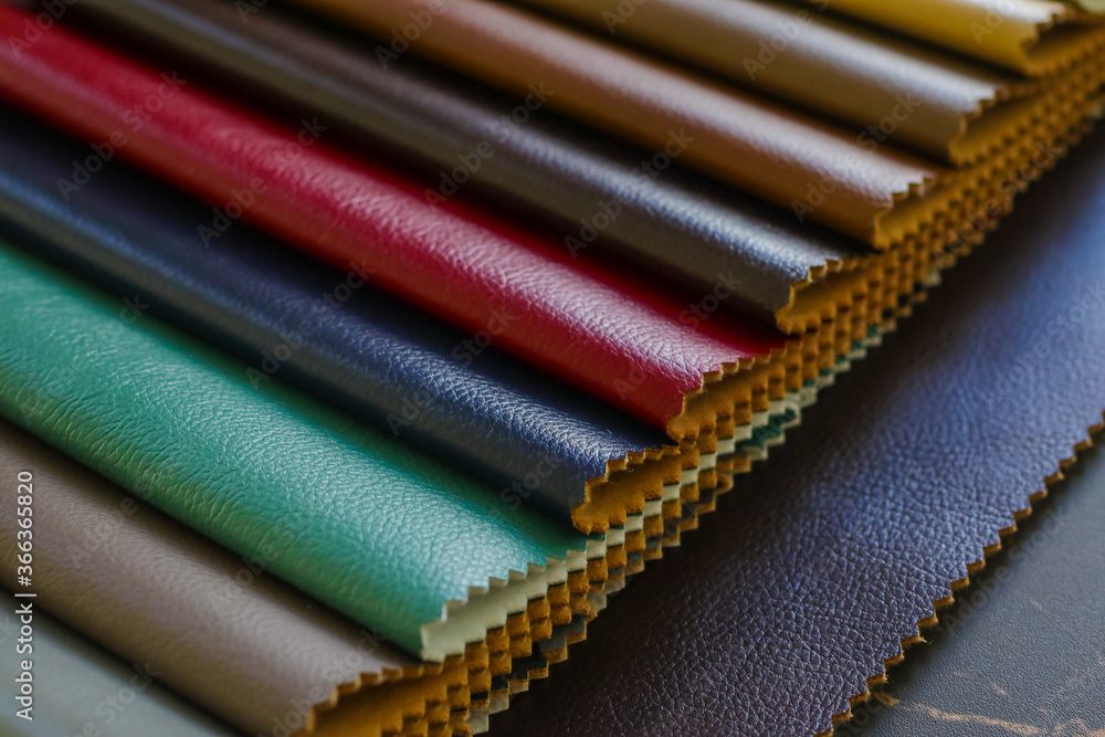Leather samples as background, close up Leather samples as background, close up