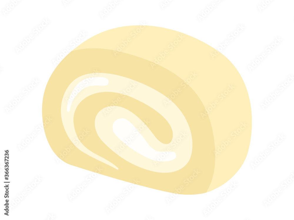 Obraz premium カットされたロールケーキのイラスト