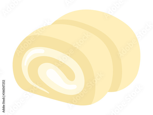 カットされたロールケーキのイラスト
