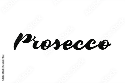 Prosecco hand lettering vector isolated on white 