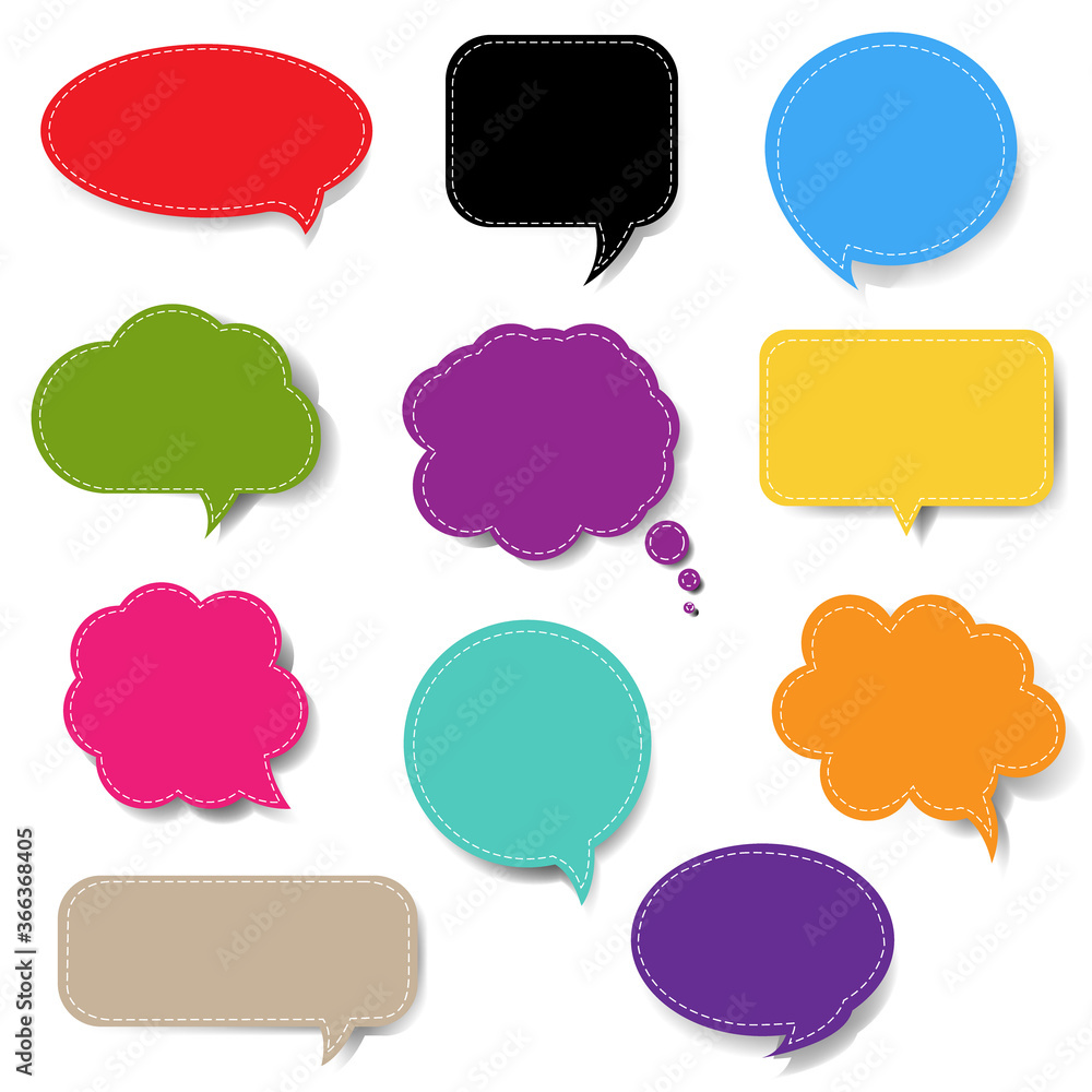 Colorful Speech Bubble Set Isolated White Background With Gradient Mesh, Vector Illustration Colorful Speech Bubble Set Isolated White Background With Gradient Mesh, Vector Illustration