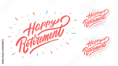 Happy Retirement banners vector set.