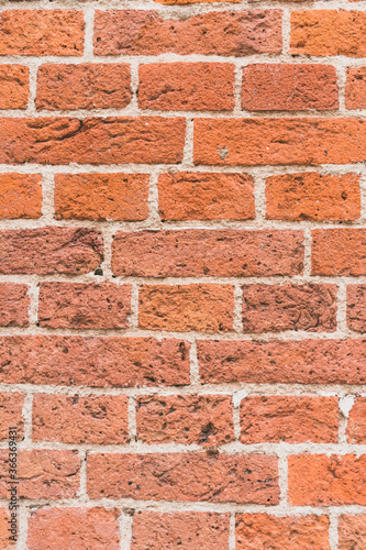 brick red wall texture. background of a old brick house.