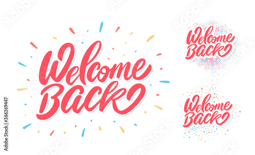 Welcome back. Vector lettering banners.