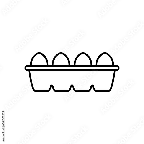 box with eggs icon, line style