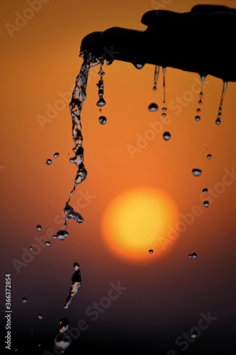 Water drops captured during the dusk in India