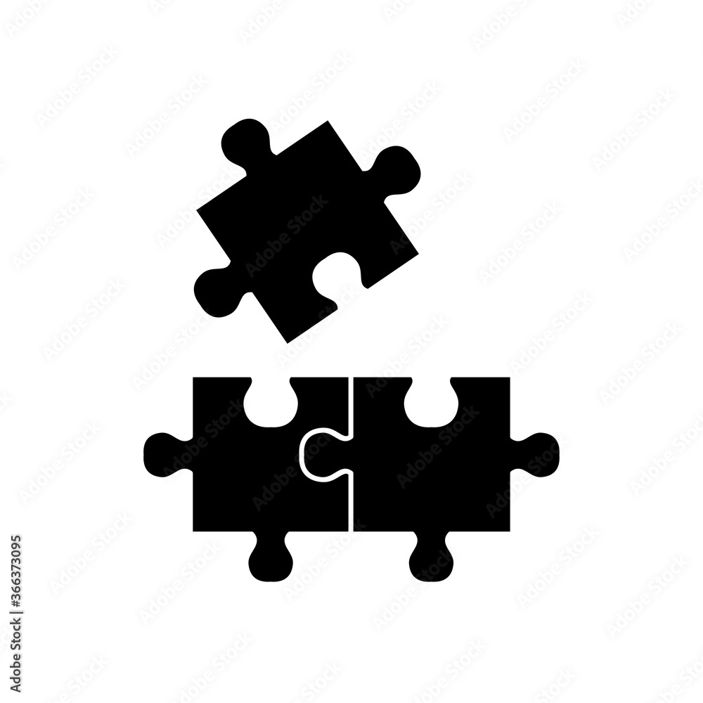 jigsaw pieces icon image, silhouette style jigsaw pieces icon image, silhouette style